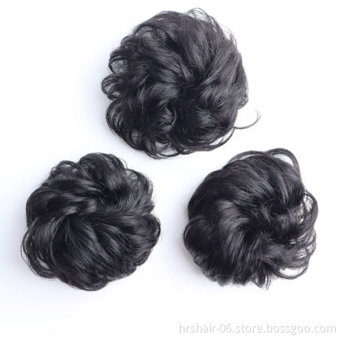 whosale bud  Hair  customization Popular Fashion Bud Hair Band Elastic Fluffy Wigs, Woman Bun Wears Hair